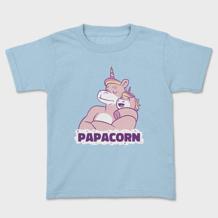 Unicorn Daddy And Baby Papacorn, Tricou Copii