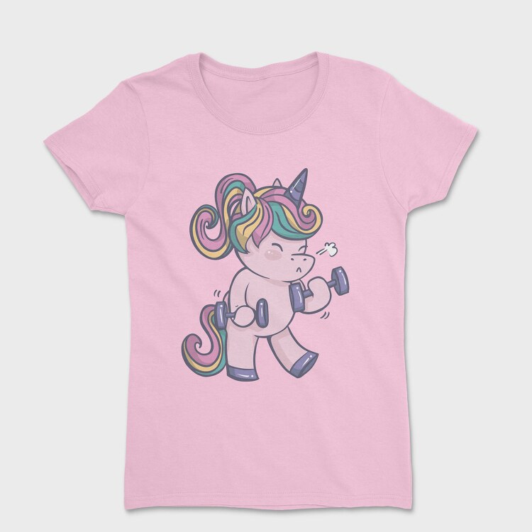 Unicorn Lifting Weights Kawaii Working Out, Tricou Femei