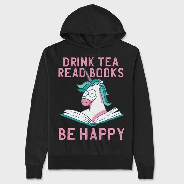 Unicorn Reading, Hanorac Oversize Barbati (Unisex)