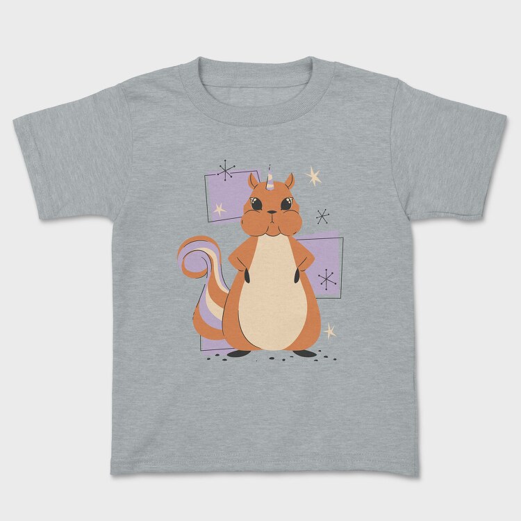 Unicorn Squirrel Animal Squirrcorn, Tricou Copii