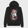 Unicorn With Christmas Hat, Hanorac Oversize Barbati (Unisex)