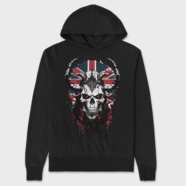 Union Jack Skull, Hanorac Oversize Barbati (Unisex)