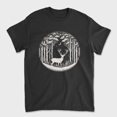 Mystical Deer Forest Somewhere, Tricou Barbati (Unisex)