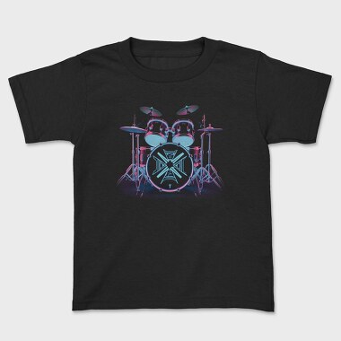Neon Drum Set Drums, Tricou Copii
