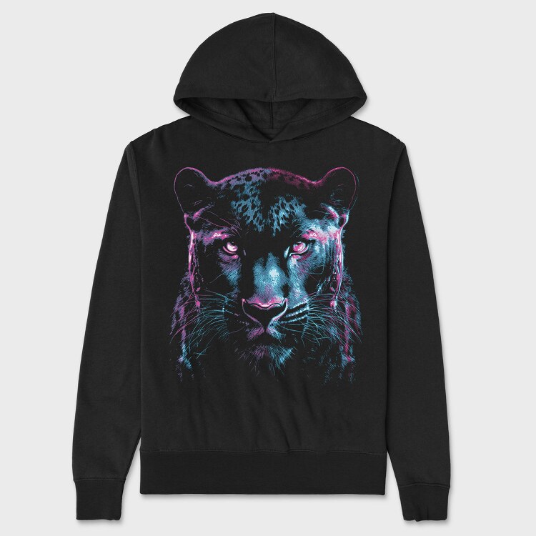 Neon Panther, Hanorac Oversize Barbati (Unisex)