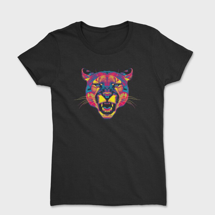 Neon Wild Feline Roar Angry Pumpa, Tricou Femei