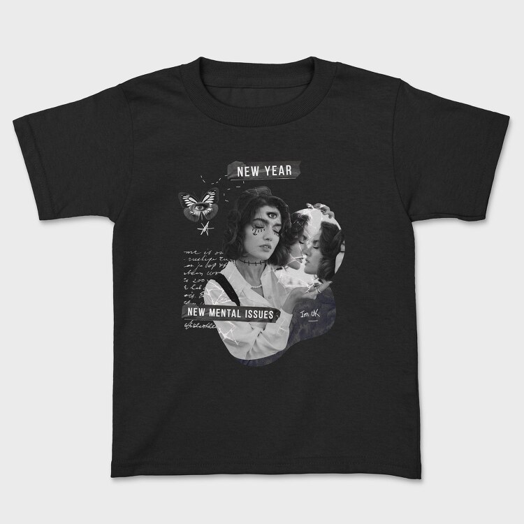 New Year Holiday Funny Collage, Tricou Copii