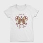 Pink Butterfly And Flowers Beauty Within, Tricou Femei