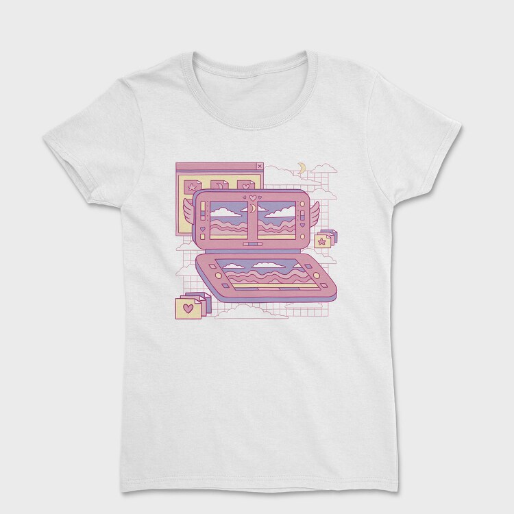Vaporwave Videogame Console Pink Consola, Tricou Femei