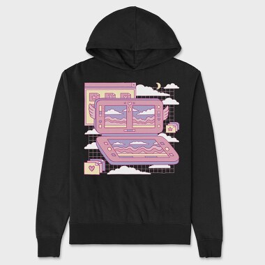 Vaporwave Videogame Console Pink Consola, Hanorac Oversize Barbati (Unisex)