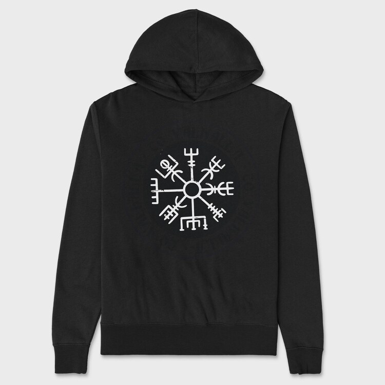 Vegvisir Compass To Valhalla, Hanorac Oversize Barbati (Unisex)