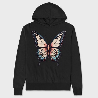 Vibrant Traditional Butterfly, Hanorac Oversize Barbati (Unisex)