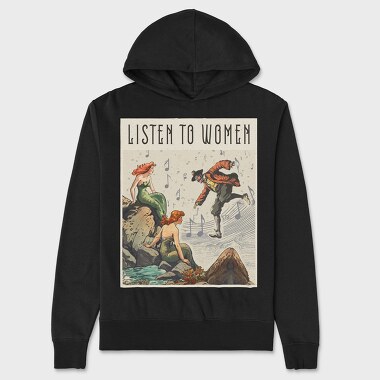 Vintage Mermaids And Pirate, Hanorac Oversize Barbati (Unisex)