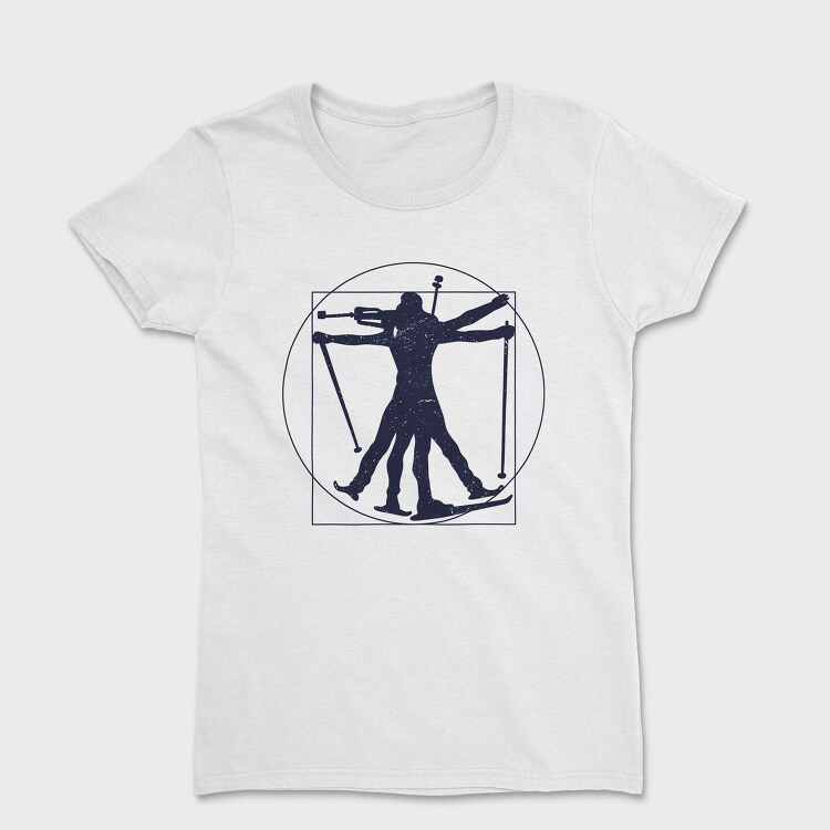 Vitruvian Biathlete Silhouette, Tricou Femei