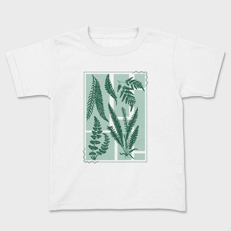 Plants And Fern Leaves Vintage, Tricou Copii