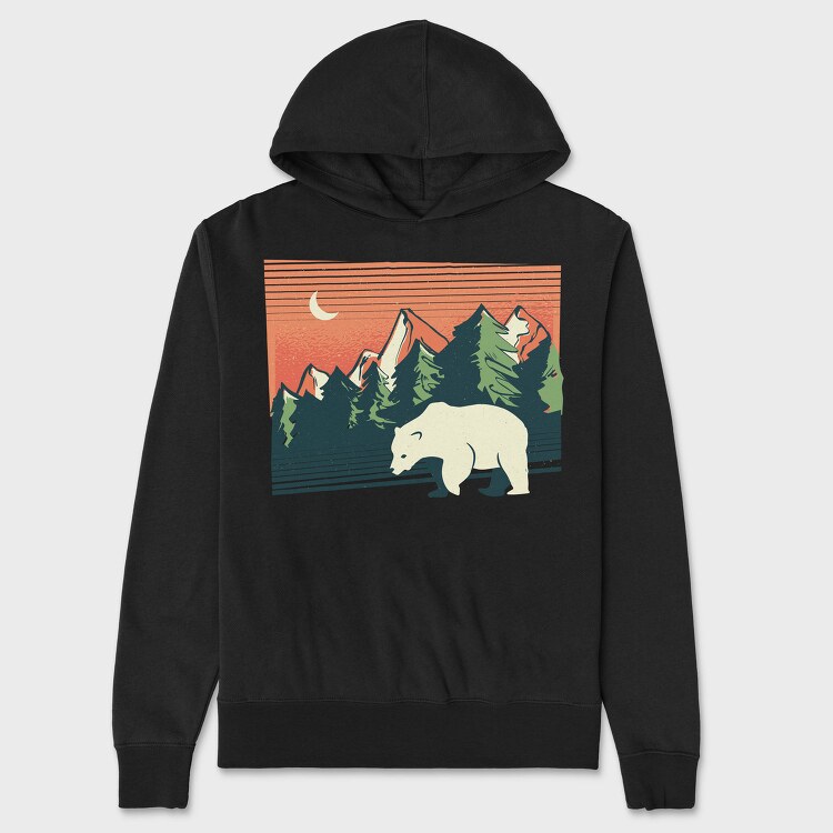 Polar Bear Landscape, Hanorac Oversize Barbati (Unisex)