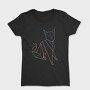 Polygonal Cat Rainbow Gradient, Tricou Femei
