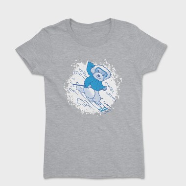 Poodle Dog Animal Cute Skiing, Tricou Femei