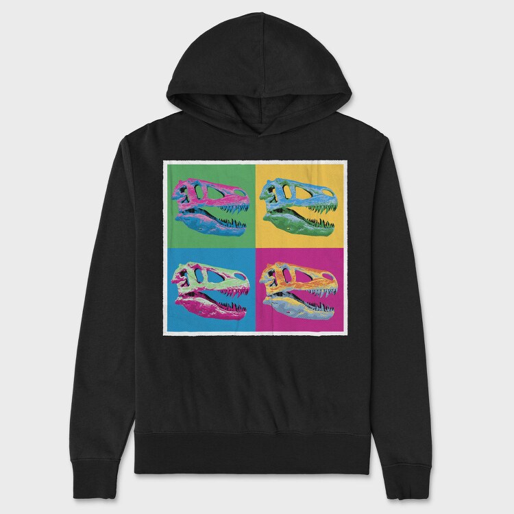 Pop Art T Rex Skull Tote, Hanorac Oversize Barbati (Unisex)