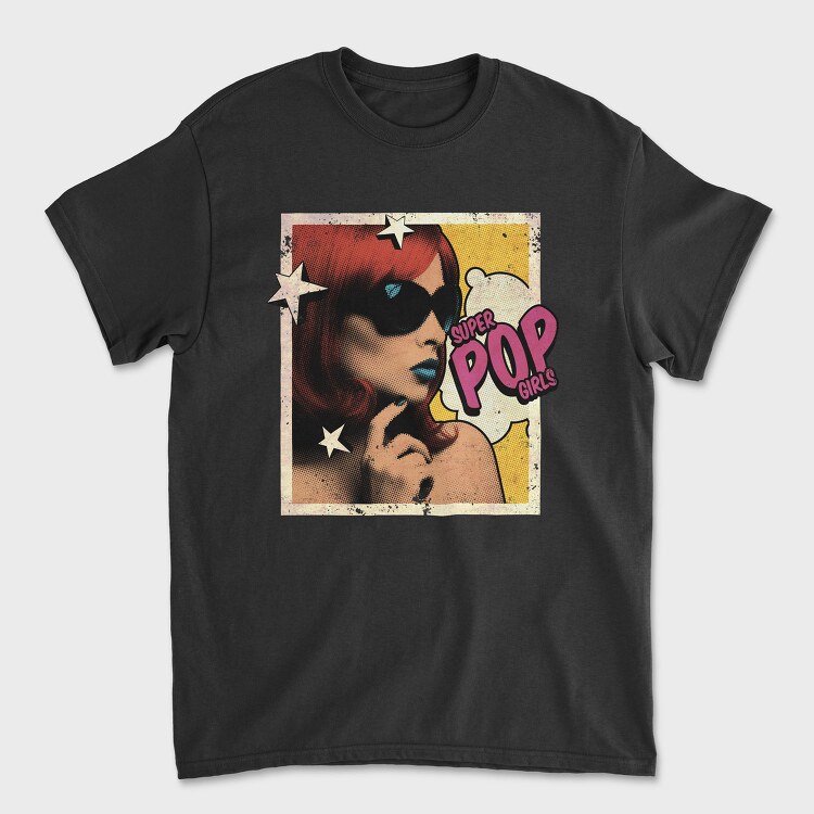 Pop Art Woman With Sunglasses Tote Super Pop, Tricou Barbati (Unisex)