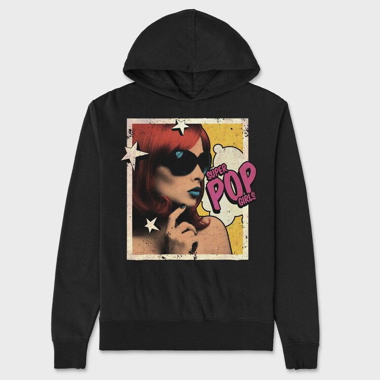 Pop Art Woman With Sunglasses Tote Super Pop, Hanorac Oversize Barbati (Unisex)