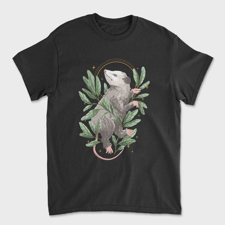 Possum Animal With Mystical Leaves, Tricou Barbati (Unisex)