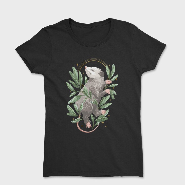 Possum Animal With Mystical Leaves, Tricou Femei