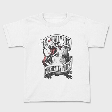 Possum Wild Animal Crazy Badge, Tricou Copii