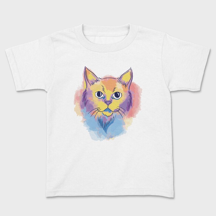 Watercolor Cat, Tricou Copii