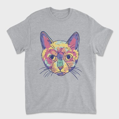 Watercolor Colorful Cat, Tricou Barbati (Unisex)