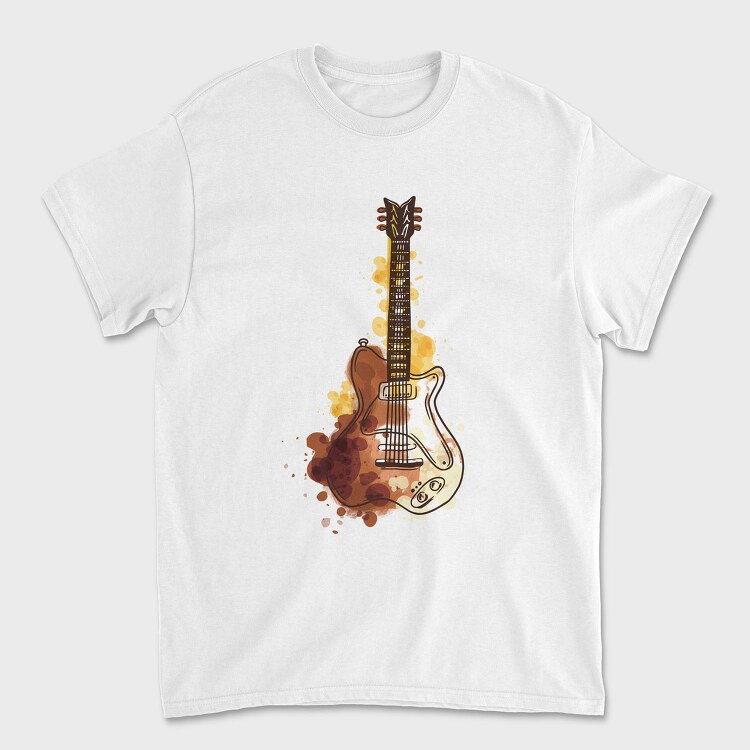 Watercolor Guitar, Tricou Barbati (Unisex)