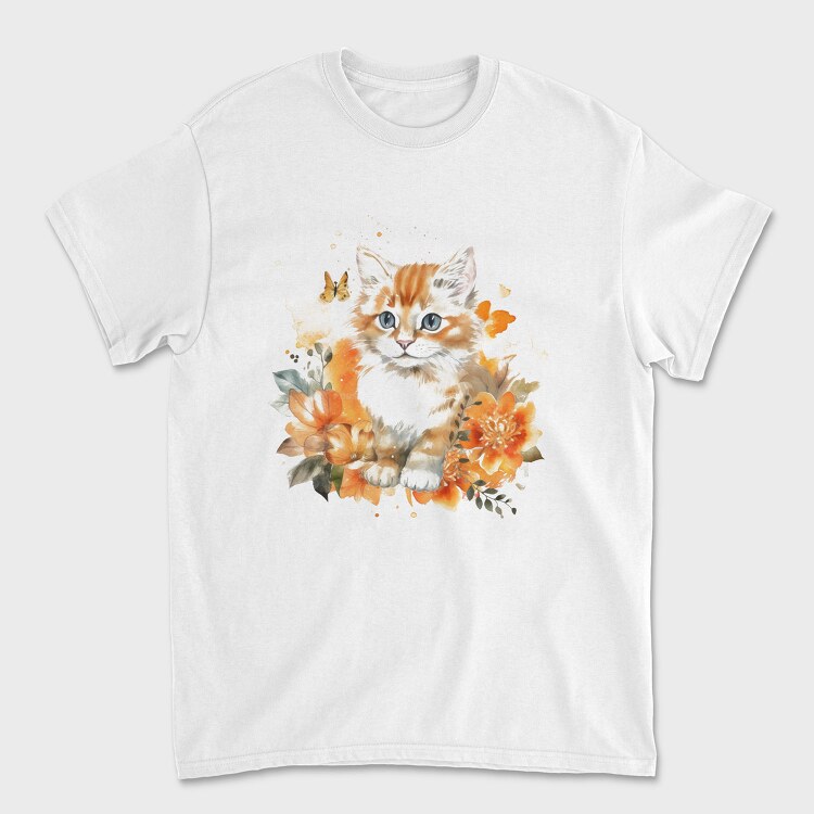 Watercolor Kitten Cute Cat, Tricou Barbati (Unisex)