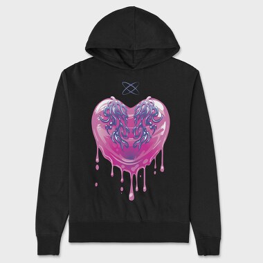 Y3K Dripping Heart Melt, Hanorac Oversize Barbati (Unisex)