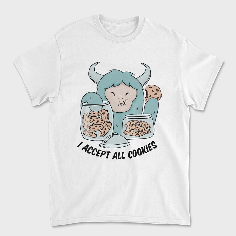 Yeti Monster Eating Cookies, Tricou Barbati (Unisex)