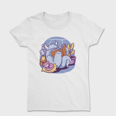 Yeti Monster Reading At Home, Tricou Femei