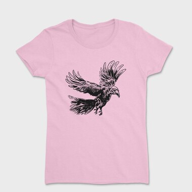 Raven Bird Animal Flying Flight, Tricou Femei