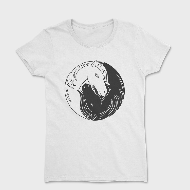 Yin Yang Horses Animals, Tricou Femei
