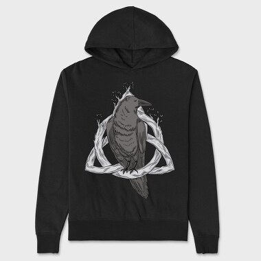 Raven On Nordic Symbol, Hanorac Oversize Barbati (Unisex)