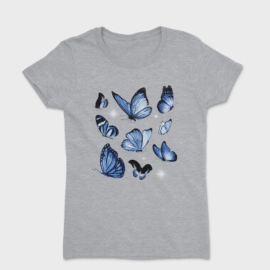 Realistic Blue Butterflies, Tricou Femei