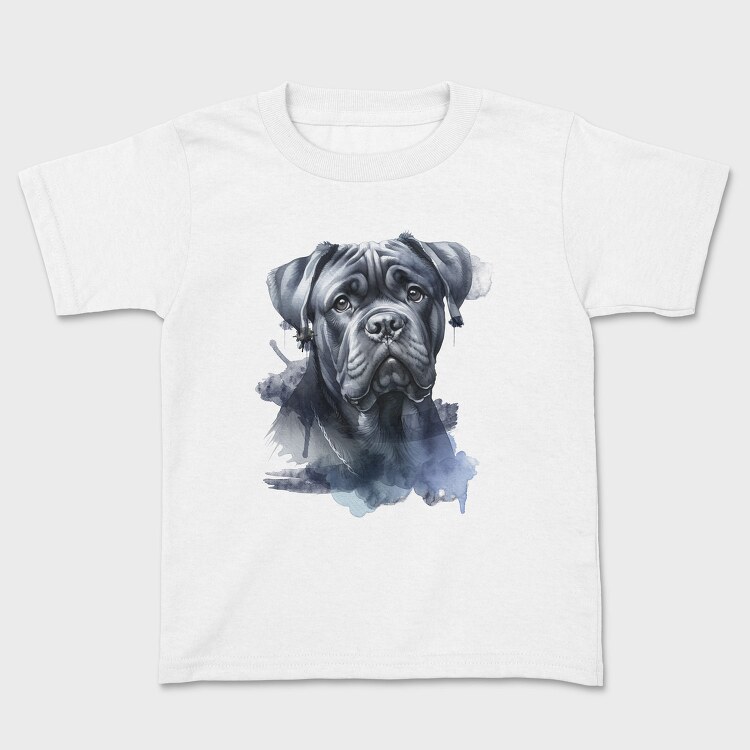 Realistic Bullmastif Dog Portrait, Tricou Copii