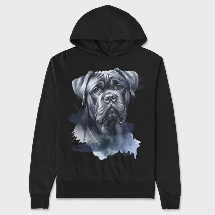 Realistic Bullmastif Dog Portrait, Hanorac Oversize Barbati (Unisex)