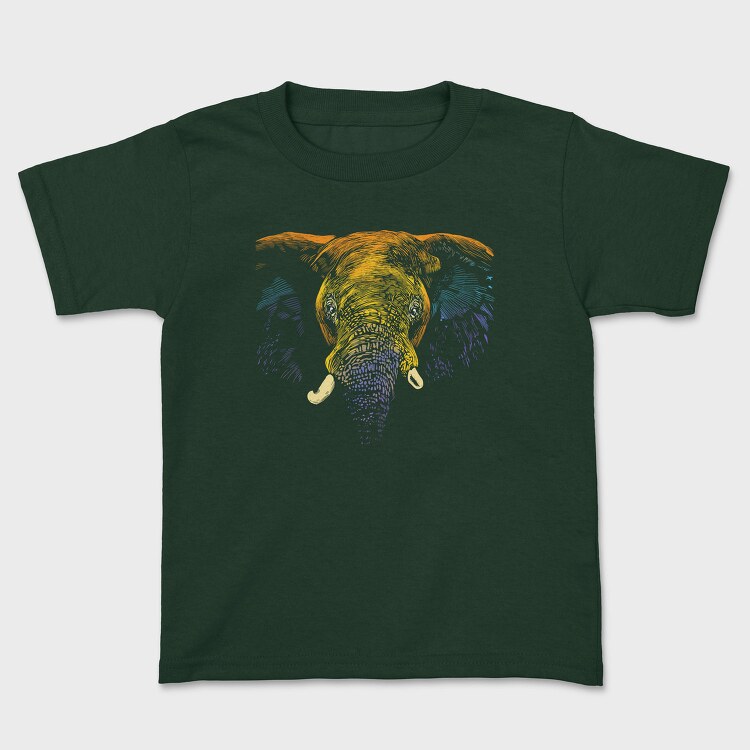Realistic Elephant Animal Colorful, Tricou Copii