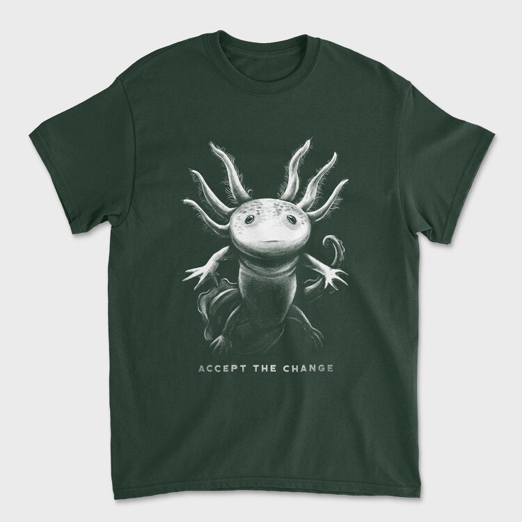 Realistic Hand Drawn Axolotl Change, Tricou Barbati (Unisex)