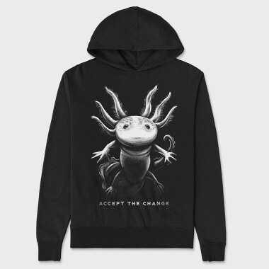 Realistic Hand Drawn Axolotl Change, Hanorac Oversize Barbati (Unisex)