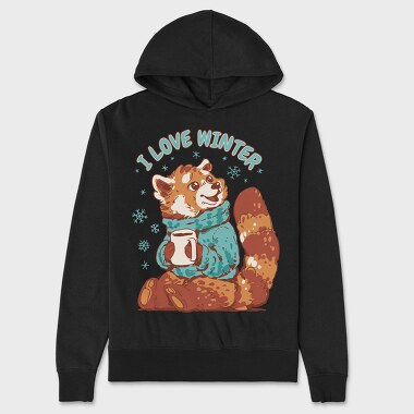 Red Panda Animal Cozy Winter, Hanorac Oversize Barbati (Unisex)