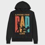 Retro Living The Dad Life Quote, Hanorac Oversize Barbati (Unisex)