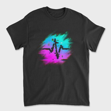 Retro Neon Glitch Logo, Tricou Barbati (Unisex)