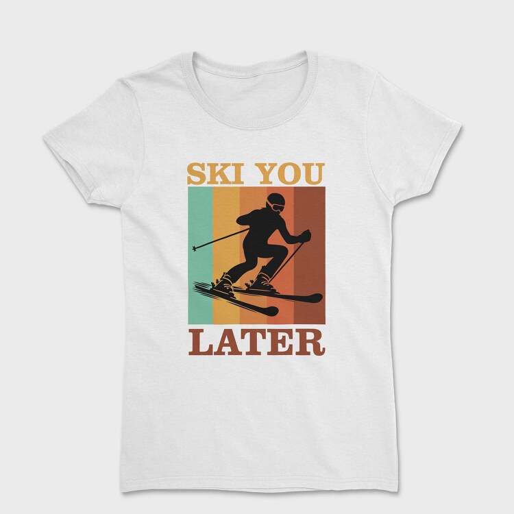 Retro Ski Sky Quote, Tricou Femei