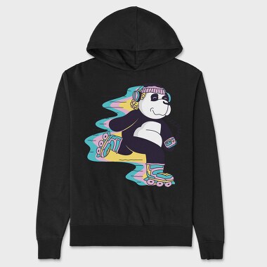 Roller Skating Panda, Hanorac Oversize Barbati (Unisex)