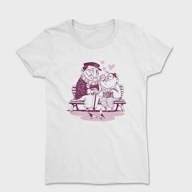 Romantic Old Couple Love Mug, Tricou Femei